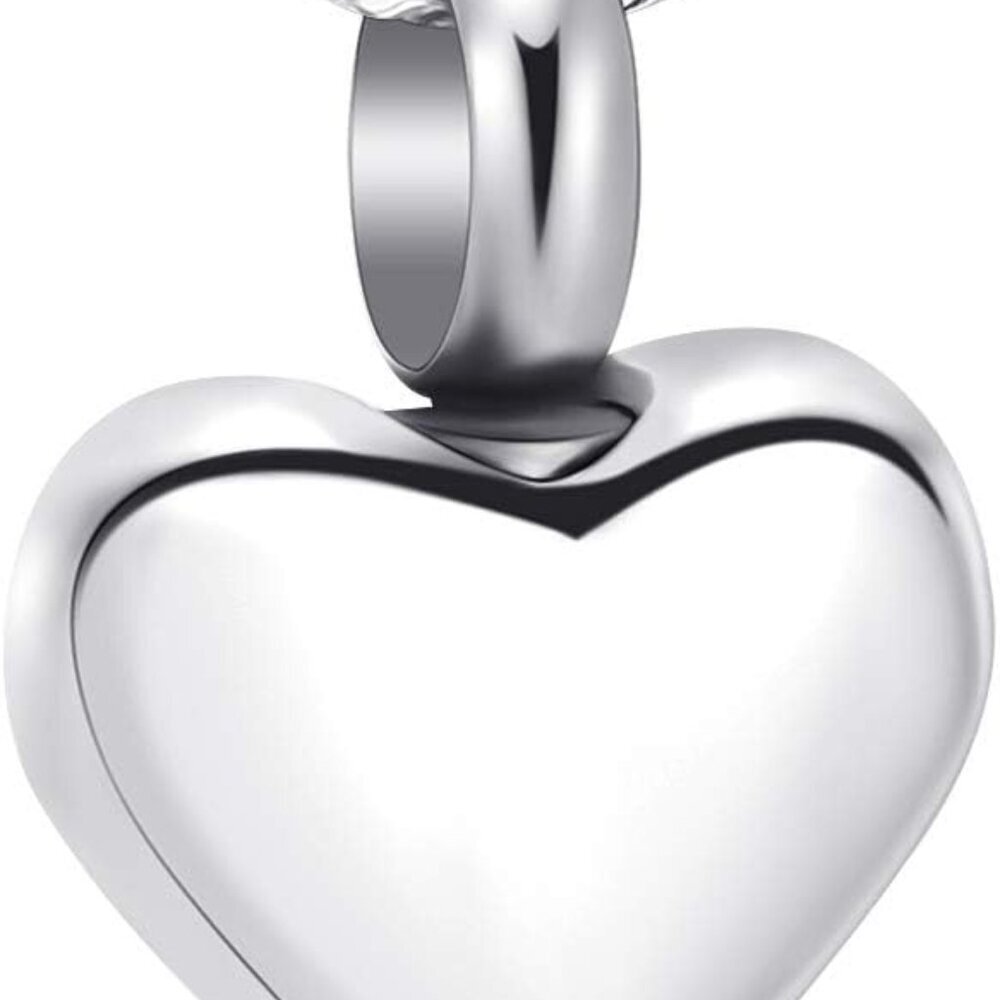 Small Heart Urn Necklace for Ashes Cremation Jewelry for Women Stainless Steel P